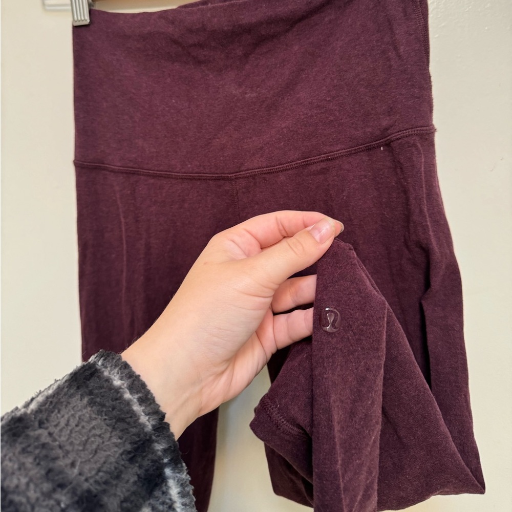 Cotton? Soft material lulu Burgundy leggings